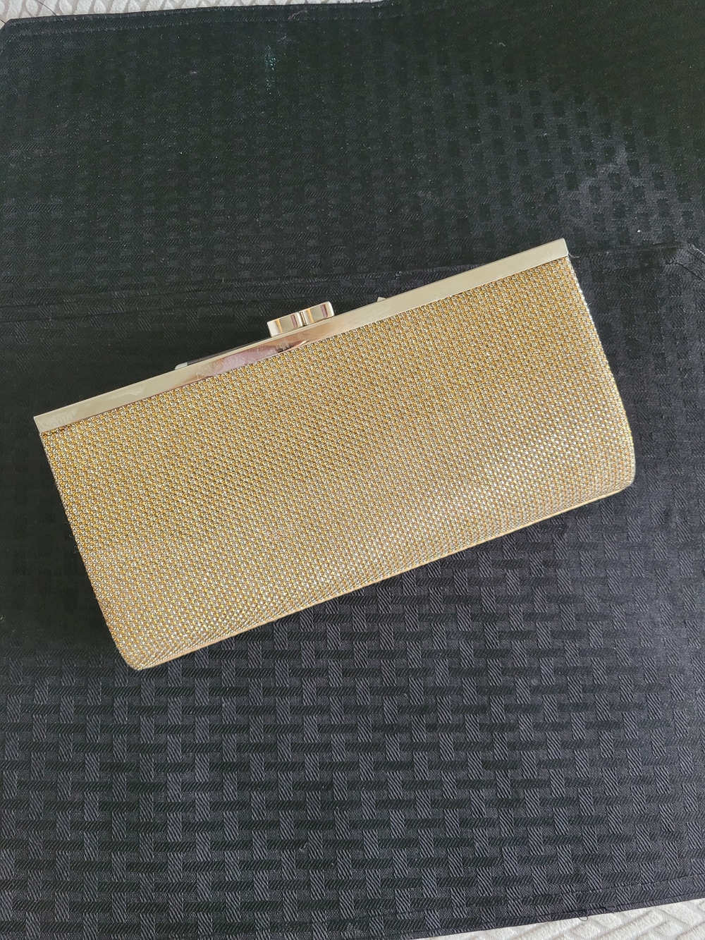 Elegant Gold Rhinestone Evening Clutch